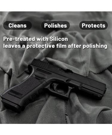 3PCS 12'' Lint-Free Silicon Gun Cleaning Cloths - Gray Silicon Rags for Polishing and Cleaning Guns - Buy Online on SooperMarket.com