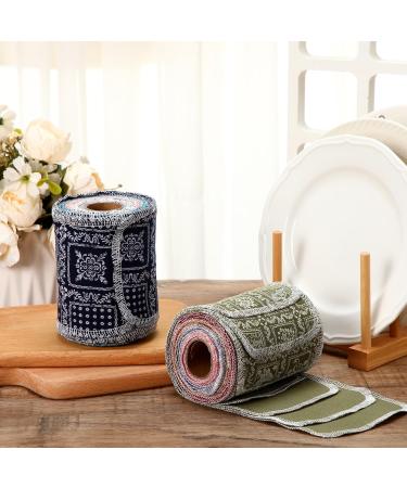 Vitalcozy 50-Pack Reusable Cotton Toilet Towels | Washable Bidet & Paperless Kitchen Towels | Eco-Friendly Vintage Flower Design - Buy Online on SooperMarket.com