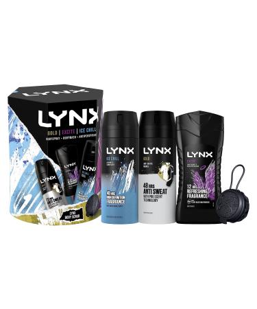 LYNX All Stars Trio & Body Scrub Gift Set body wash body spray & anti-perspirant perfect for his daily routine 3 piece
