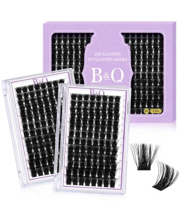 Lash Clusters 208 PCS Cluster Lashes Individual Lashes B07 Eyelash Extensions 8-16mm DIY Lash Extensions D Curl Volume Wispy Soft Comfortable Band False Lashes (D-8-16MIX B07+B07) Lash Kit B07+B07 1 count (Pack of 1)