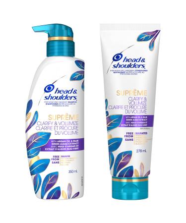 Head and Shoulders Supreme Clarify & Volumize Shampoo and Conditioner Dual Pack 350ml Shampoo + 278ml Conditioner Shampoo and Conditioner Set
