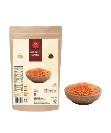 Red Split Lentils (900 Gram / 31.75 oz) | Massor Dal | High Protien | Non GMO | Easy to Cook | Vegan | Premuim Quality | Reusable Zip Lock Bag