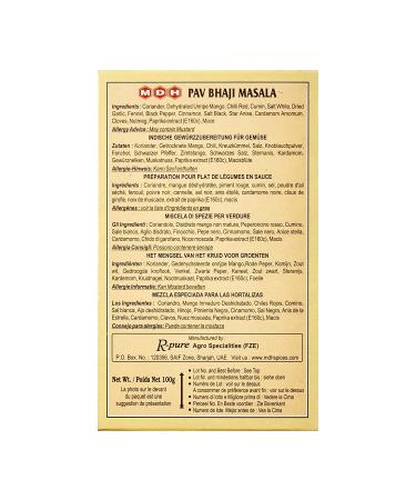 MDH Pav Bhaji Masala - Authentic 100g Spice Blend - Buy Online on SooperMarket.com