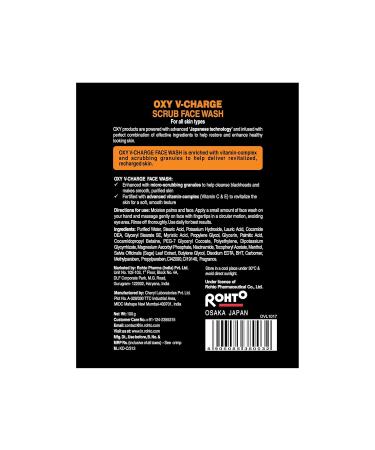 Oxy V-Charge Scrub Face Wash - Exfoliating Cleanser | 100g | Shop Internationally - Buy Online on SooperMarket.com