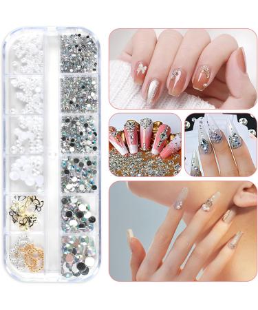 Bedazzled Butterfly Nail Charms Set - 24 Styles of Pearls, Crystals, and Gold Gems for Christmas Nail Art - DIY Nail Technician Accessories - Buy Online on SooperMarket.com