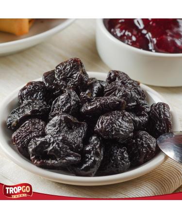 Tropgo Pitted Prunes 220g - Dried Fruit in Resealable and Recyclable Tub - Quick Energy Boost & Wholesome Trail Mix - Ready-to-Eat Dehydrated Fruit Snacks for Kids and Adults - Buy Online on SooperMarket.com