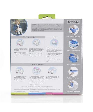 Potette Plus Potty Value Pack - Kalencom 2in1 Portable Potty & Reusable Collapsible Liner (White/Gray) - Buy Online on SooperMarket.com
