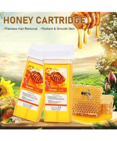 Demine Honey Wax Roller Kit for Hair Removal - Portable Wax Warmer for Sensitive Skin - Includes 2 Cartridges, 10 Wax-removing Wipes, 100pcs Wax Strips - Buy Online on SooperMarket.com