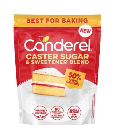 Canderel - Caster Sugar and Sweetener Blend 4x370G | Best for baking with less sugar and half of the calories