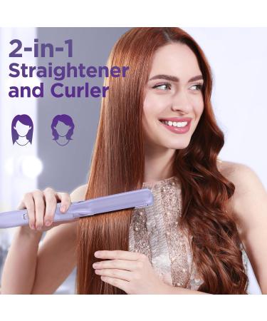 5 in 1 Wand Curling Iron Set - Versatile Curling Wand & Hair Straightener with 3 Ceramic Barrels Fast Heat & Accessories - Purple - Buy Online on SooperMarket.com