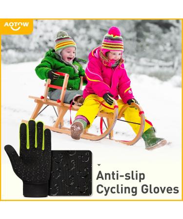Children's Winter Cycling Gloves | Touchscreen Slipproof Windproof & Warm for Hiking & Riding | XL Yellow - Buy Online on SooperMarket.com