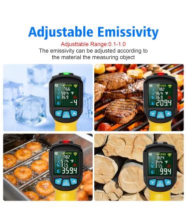 Buy Mestek Infrared Thermometer -50 C to 800 C | Laser IR Pyrometer with K-Probe & LCD Alarm for Kitchen Use - Buy Online on SooperMarket.com