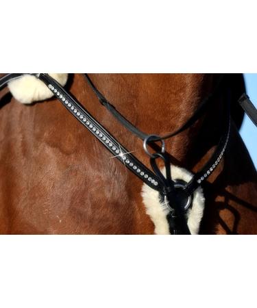Tysons Breeches 5 Point Breastplate - Halla Lambskin Rhinestone Glitter Leather (Black X Full) | International Shipping Available - Buy Online on SooperMarket.com