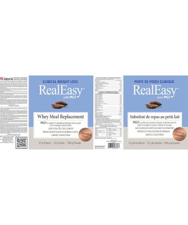RealEasy with PGX Whey Protein Meal Replacement Shake Chocolate Flavour 940g Helps you Feel Full Longer 25g of Protein per Serving - Buy Online on SooperMarket.com