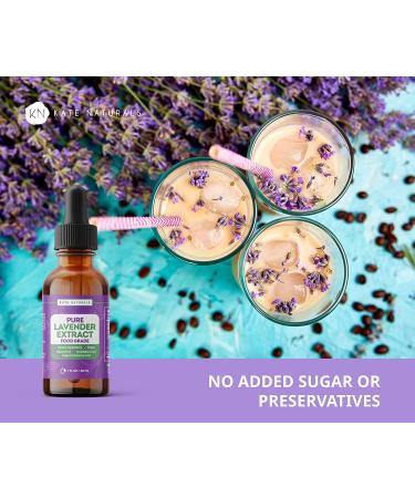 Lavender Extract (1oz) by Kate Naturals - 100% Natural & Vegan Flavoring for Baking & Drinks | Gluten-Free Edible Oil - Culinary Lavender Extract - Buy Online on SooperMarket.com