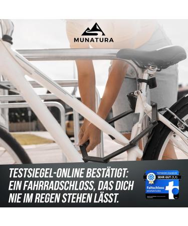 Munatura 120cm Folding Bicycle Lock | High-Security Bike Lock with Bracket | Durable & Portable Lock for Bicycles - Buy Online on SooperMarket.com