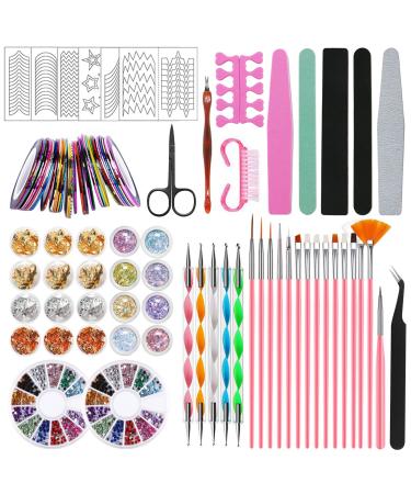 Joyboy Nail Art Brush Set 107Pcs Nail Art Decoration Accoration Set 15 Stocks Nail Brush Rosa Nail Brush Set 5 pieces Dotted Pen etc nail design Accessories tools for nail art nail design manicure