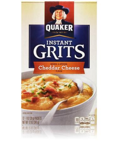 Quaker Instant Grits Cheddar Cheese Flavor 12 1-oz Packs (2 Boxes)