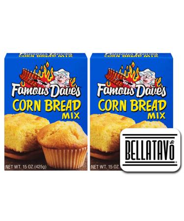 Cornbread Mix Bundle. Includes Two-15 Oz Boxes of Famous Daves Cornbread Mix and a BELLATAVO Fridge Magnet. Famous Daves Corn Bread Mix is also a great Corn Muffin Mix. Each Box Yields 12 Corn Muffins! Original