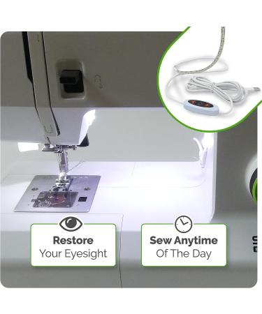 Madam Sew 12 Sewing Machine USB LED Light Strip - Clean White Lights for Brother, Janome, Babylock, Pfaff - Dimmable Strip Light with 98 Power Cord - Buy Online on SooperMarket.com