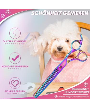 DRGSKL Chunker Scissors for Dogs - Professional Thin Blender Scissors for Medium & Large Pets - Japanese Stainless Steel 440C - Rainbow Finish - Buy Online on SooperMarket.com