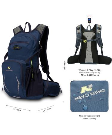 NEVO RHINO Insulated Hydration Backpack with 3L Water Bladder - Ideal for Hiking, Cycling, Running, Camping - Blue - Buy Online on SooperMarket.com