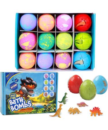 Dino Egg Bath Bomb Kit for Kids - Organic Natural Bubble Bath Fizz with Dinosaur Toy - Perfect Birthday & Holiday Gift - Buy Online on SooperMarket.com