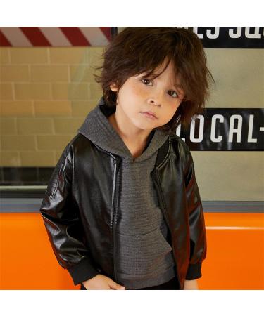 PatPat Toddler Hoodie | Boy Girl Hooded Sweatshirt | Solid Color Textured with Pocket | 3-4 Years | Grey - Buy Online on SooperMarket.com