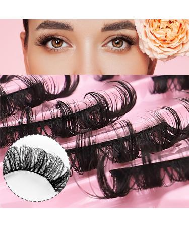 10 Pairs Eyelashes False Eyelashes Strip Lashes Russian Strip Lashes Natural Lashes Fluffy Cluster Lashes 3D False Eyelashes D Curl False Eyelashes(DH06-H5) - Buy Online on SooperMarket.com