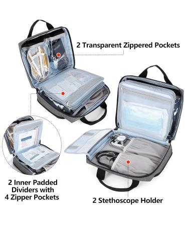 Trunab Padded Stethoscope Case Small First Aid Kit Bag Empty Hold Two Stethoscopes Compatible with 3M Littmann/MDF/ADC Ideal for Home Car Camping and Hiking Grey - Buy Online on SooperMarket.com