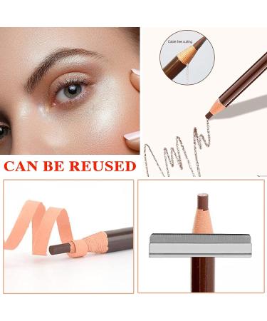 Waterproof Eyebrow Pencil Set - Dark Brown | Microblading Eyebrow Pen for Makeup and Tattoo | Includes Trimming Tool - Buy Online on SooperMarket.com