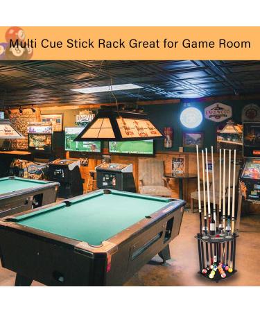 MoyanSuper Solid Wood Pool Cue Stick Holder - Holds 8 Cue Sticks (Black) - Buy Online on SooperMarket.com