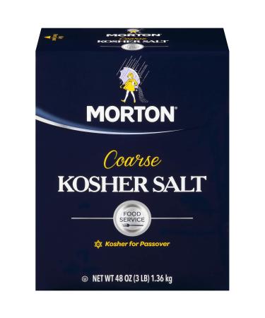 Morton Salt Kosher Salt, Coarse, Food Service, 48 Ounce, Packaging May Vary 3 Pound (Pack of 1)