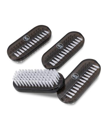 K-Pro Hand Nail Brush Hand Brush for Gel Nails - Plastic Black 4 Piece Set