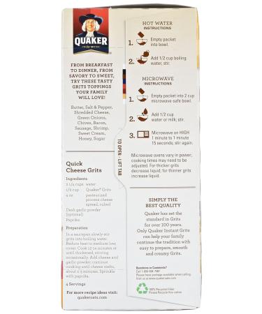 Quaker Instant Grits Butter Flavor Value Pack - 22 Packets - Buy Online on SooperMarket.com