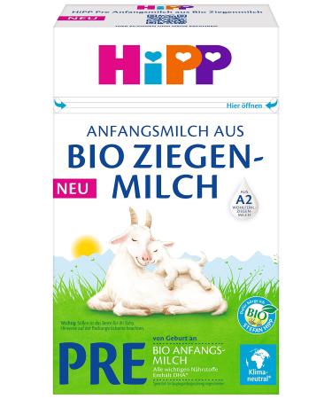 HiPP milk formula made from organic goat's milk Pre initial milk made from organic goat's milk pack of 5 (5 x 400g)