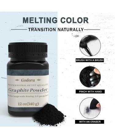 12oz Pure Graphite Powder - Professional Artistic Powdered Graphite for Sketching - Easy Melt Color by Godora - Buy Online on SooperMarket.com