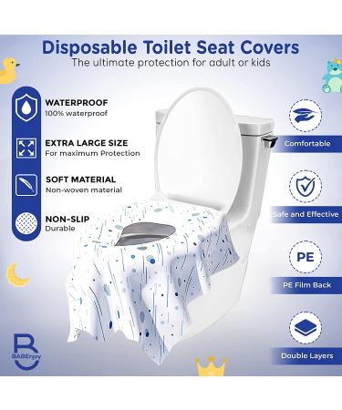 20 Pack BABEnjoy Disposable Toilet Seat Covers - Extra Large for Kids, Toddlers, Adults - Potty Training, Public Restrooms, Airplane Travel - Spot Design - Buy Online on SooperMarket.com