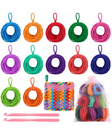 Aodaer 288 Pieces Loom Potholder Loops Weaving Loom Loops Weaving Craft Loops Refill Elastic Potholder Loops with Multiple Colors for DIY Crafts Supplies, Compatible with 7 Inch Weaving Loom
