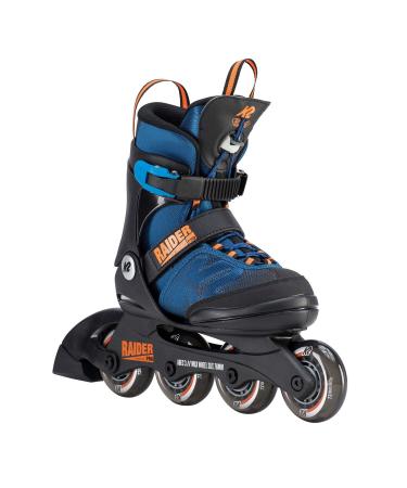 K2 Skate Youth Raider Pro Inline Skates, Blue/Orange 11-2 Blue/Orange