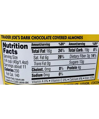 Trader Joe's Dark Chocolate Covered Almonds - 3 Pack, 16 oz Tub - 48 oz Total - Buy Online on SooperMarket.com