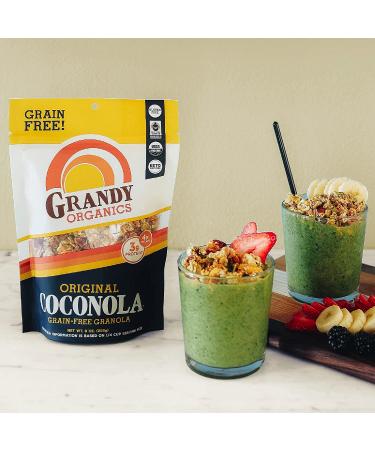 Grandy Organics Original Coconola Gluten Free Granola - Certified Organic, Keto & Paleo Friendly, Non-GMO - 9oz Bags, Bulk Pack of 3 - Buy Online on SooperMarket.com