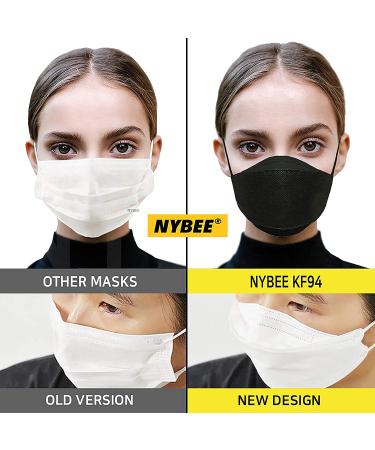 NYBEE KF94 Mask Pack of 10 - Black | 4-Layer Breathable Lightweight Design for Adults with Comfortable Earloops | Made in Korea - Buy Online on SooperMarket.com