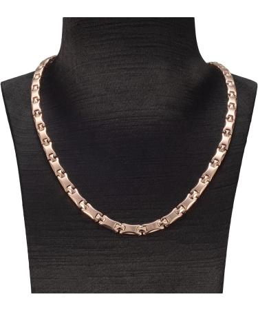 EnerMagiX Rose Gold Titanium Magnetic Necklace for Women - Germanium Chain Jewelry - Buy Online on SooperMarket.com