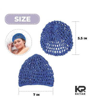 4 PCS Crochet Hair Net for Women - Multicolor Crochet Cap Snoods for Long, Short, or Curly Hair - Rayon Cover Hair Wraps for Sleeping - Buy Online on SooperMarket.com