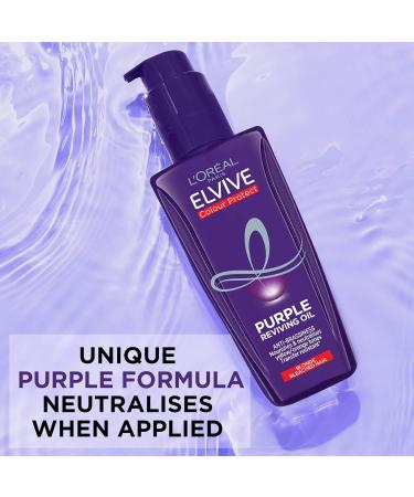 L'Oreal Paris Elvive Colour Protect Purple Anti-Brassiness Hair Oil For Highlighted Brunette Blonde & Grey Hair 100ml - Buy Online on SooperMarket.com