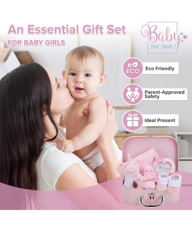Baby Box Shop Newborn Baby Girl Gifts - 7 Essentials for Baby Girl Hamper | Baby Shower & Welcome Gifts | Pink New Born Baby Gifts - Buy Online on SooperMarket.com