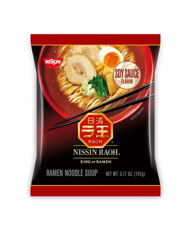 Nissin RAOH Ramen Noodle Soup, Soy Sauce, 3.77 Ounce (Pack of 6)