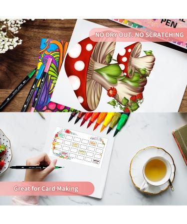 Dual Tip Brush Marker Set - 36 Vibrant Colors for Adult Coloring and Hand Lettering - Buy Online on SooperMarket.com
