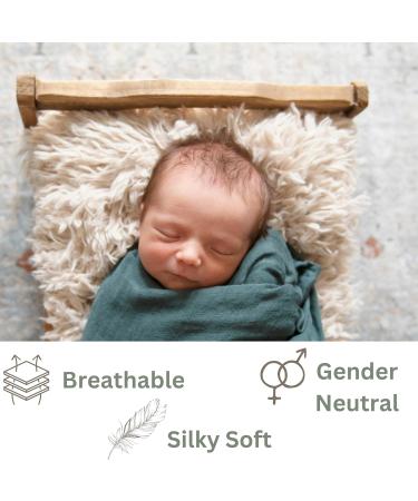 Muslin Swaddle Blankets Set of 3 - Forest Rust | Gender Neutral Baby Receiving Blankets - Buy Online on SooperMarket.com